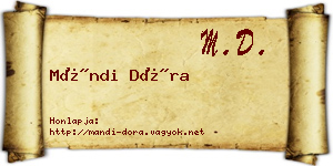 Mándi Dóra névjegykártya